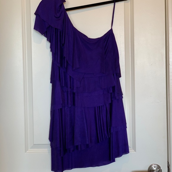 BCBG One Shoulder Ruffle Dress - Picture 3 of 5
